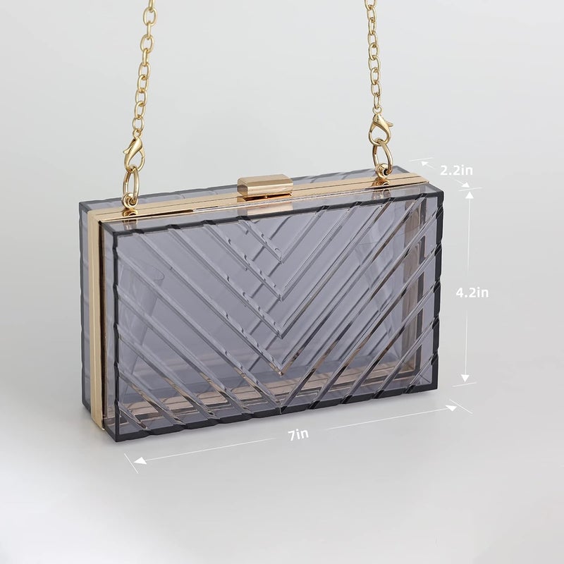 WJCD Clear Purses For Women Acrylic Clear Clutch Bag Stadium Approved - Image 2